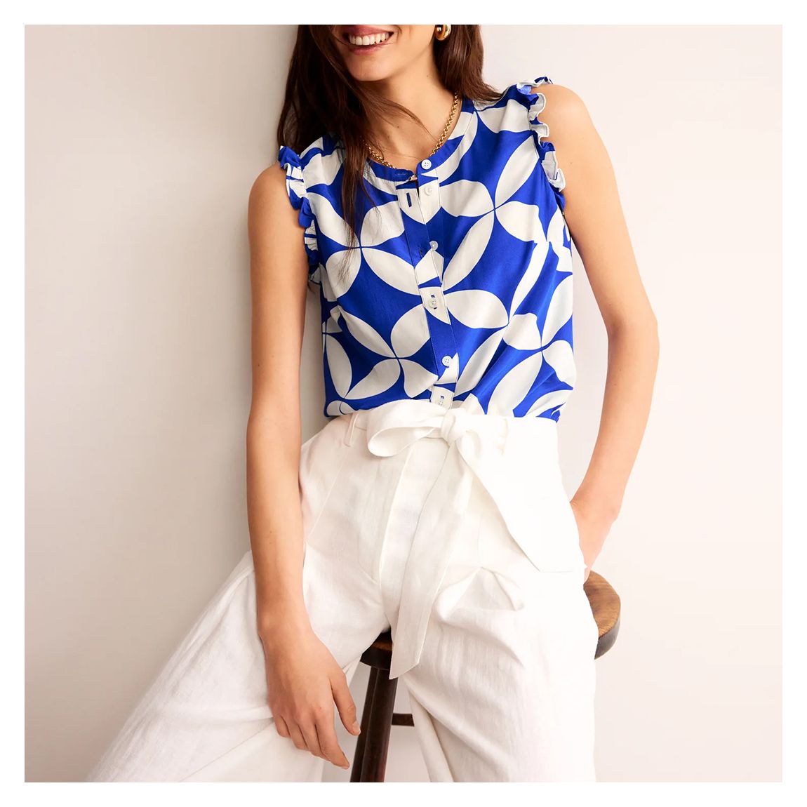 Blue Alicia Button Down Top main product photo