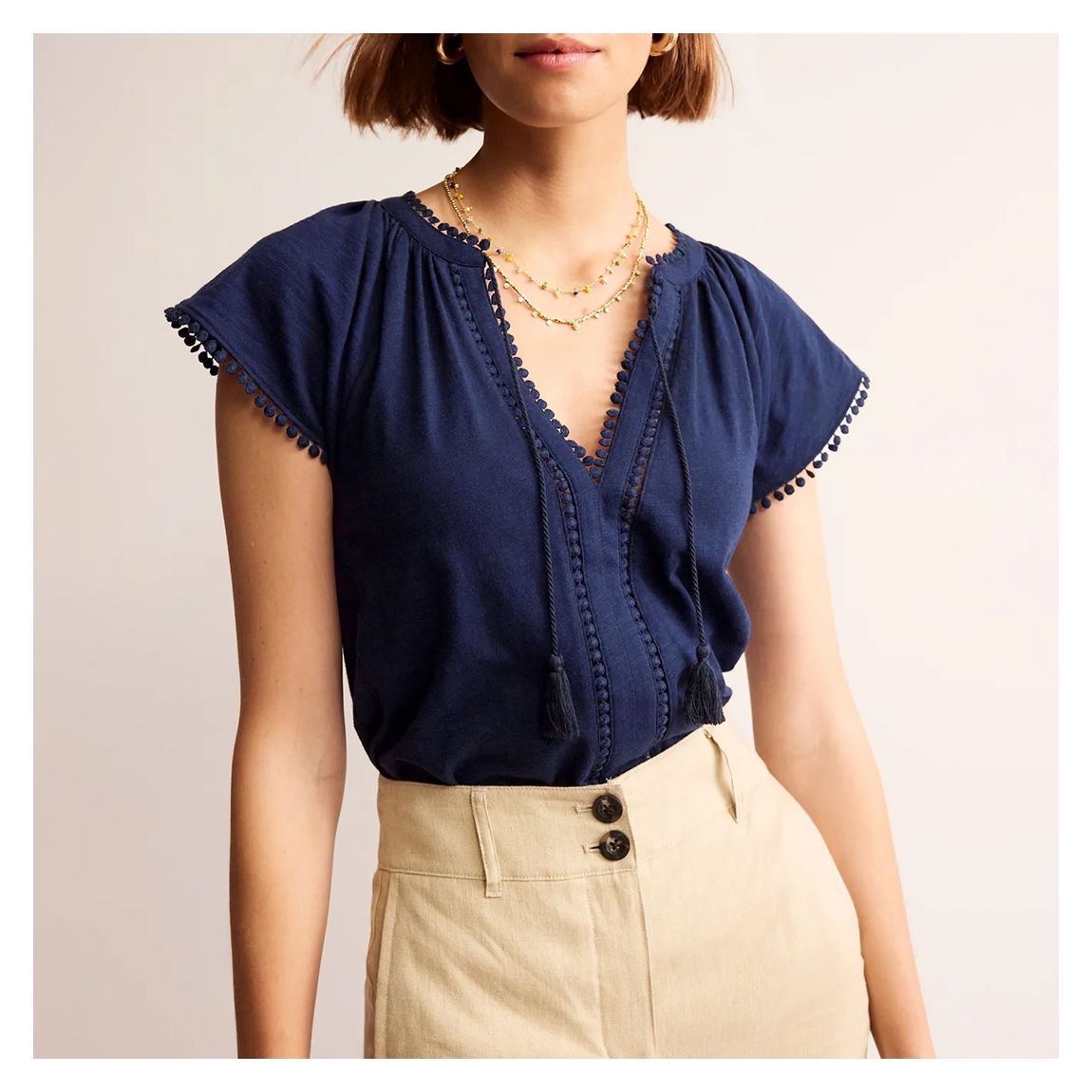 Navy Millie Cotton Top main product photo