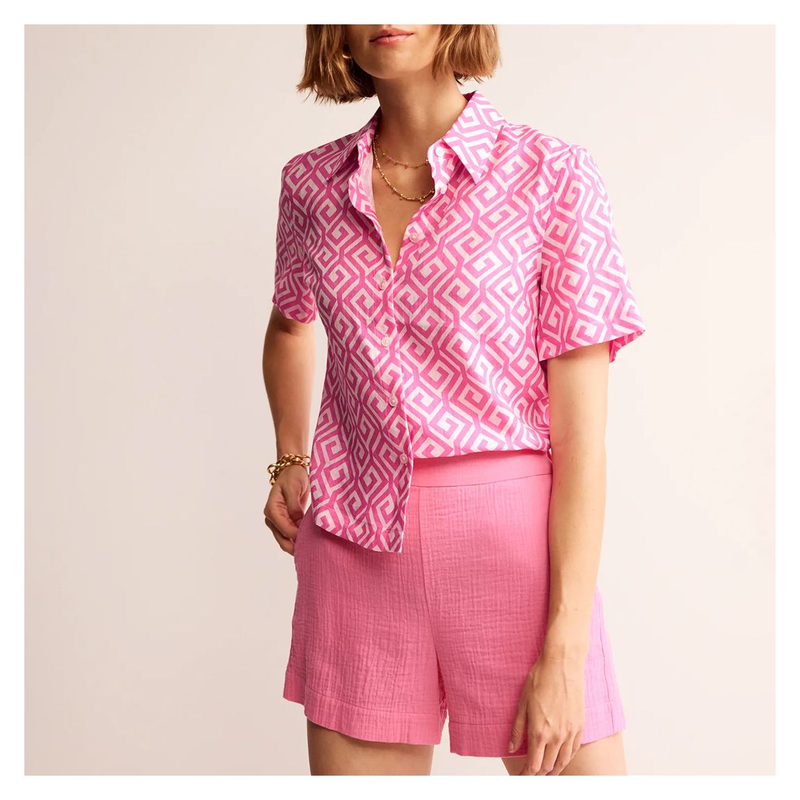 Pink Hazel Linen Shirt main product photo