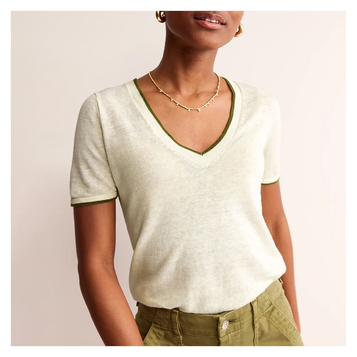 Cream Linen Maggie T-Shirt main product photo