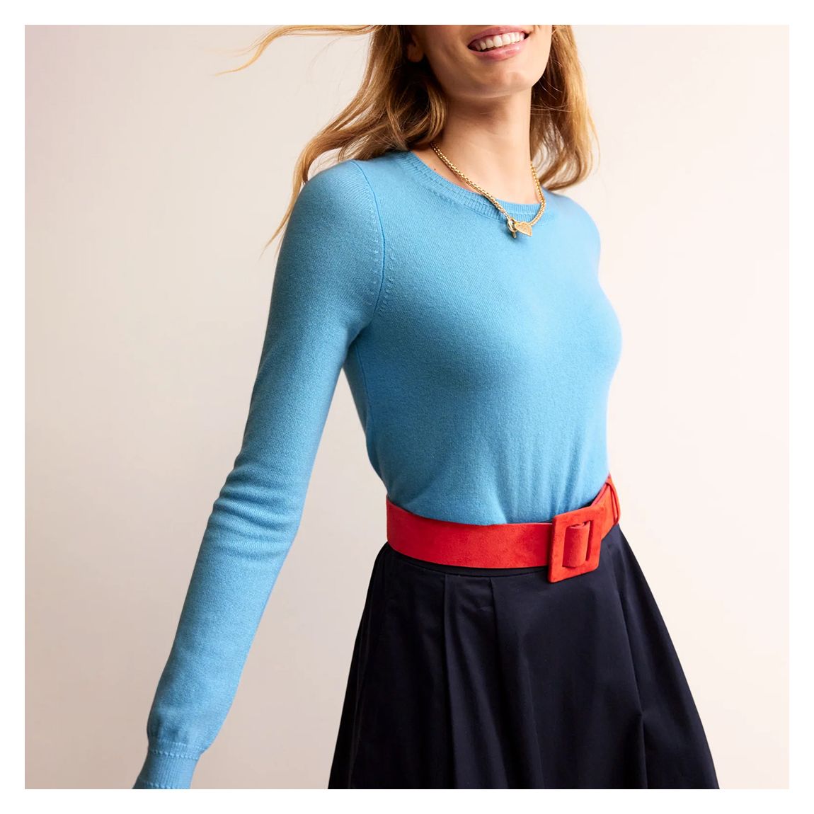 Blue Eva Cashmere Jumper main product photo
