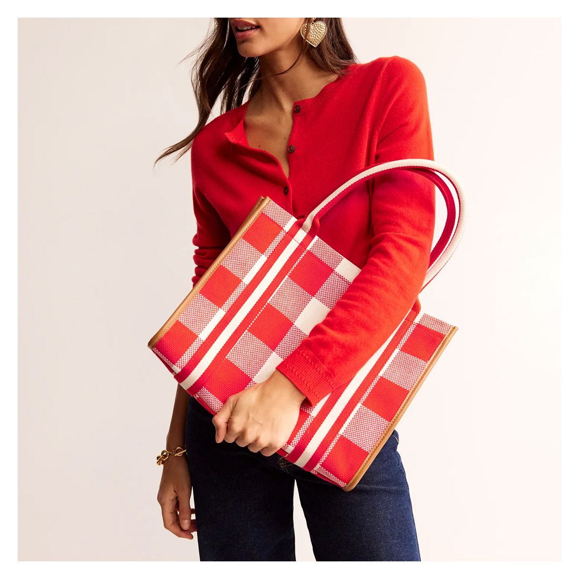 Red Tilda Cotton Tote Bag main product photo