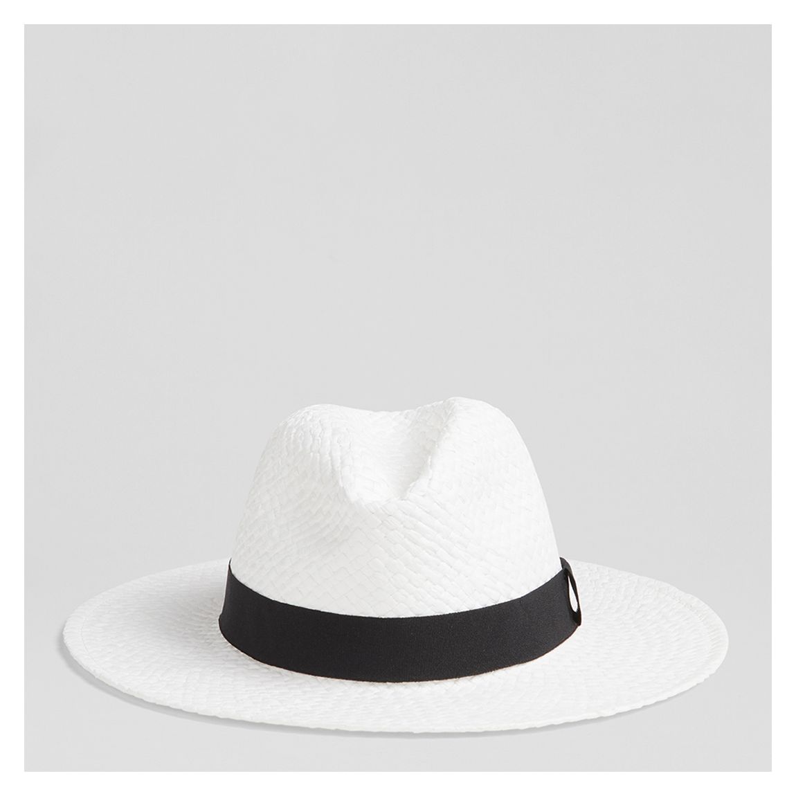 Cecilia White Raffia Trilby Hat main product photo