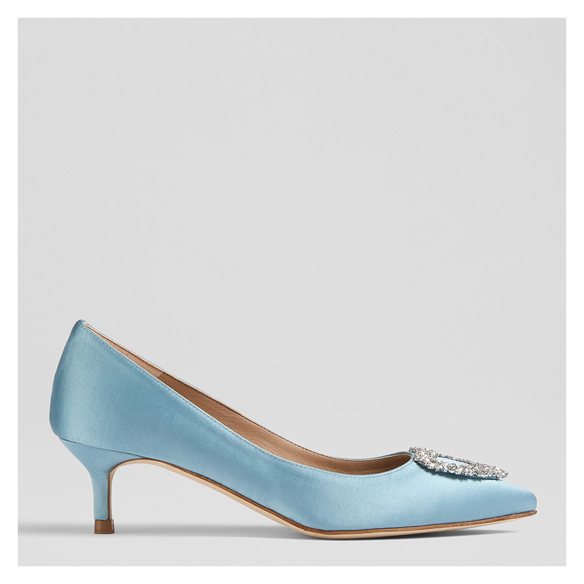 Blue Satin Ella Kitten Court Heels main product photo