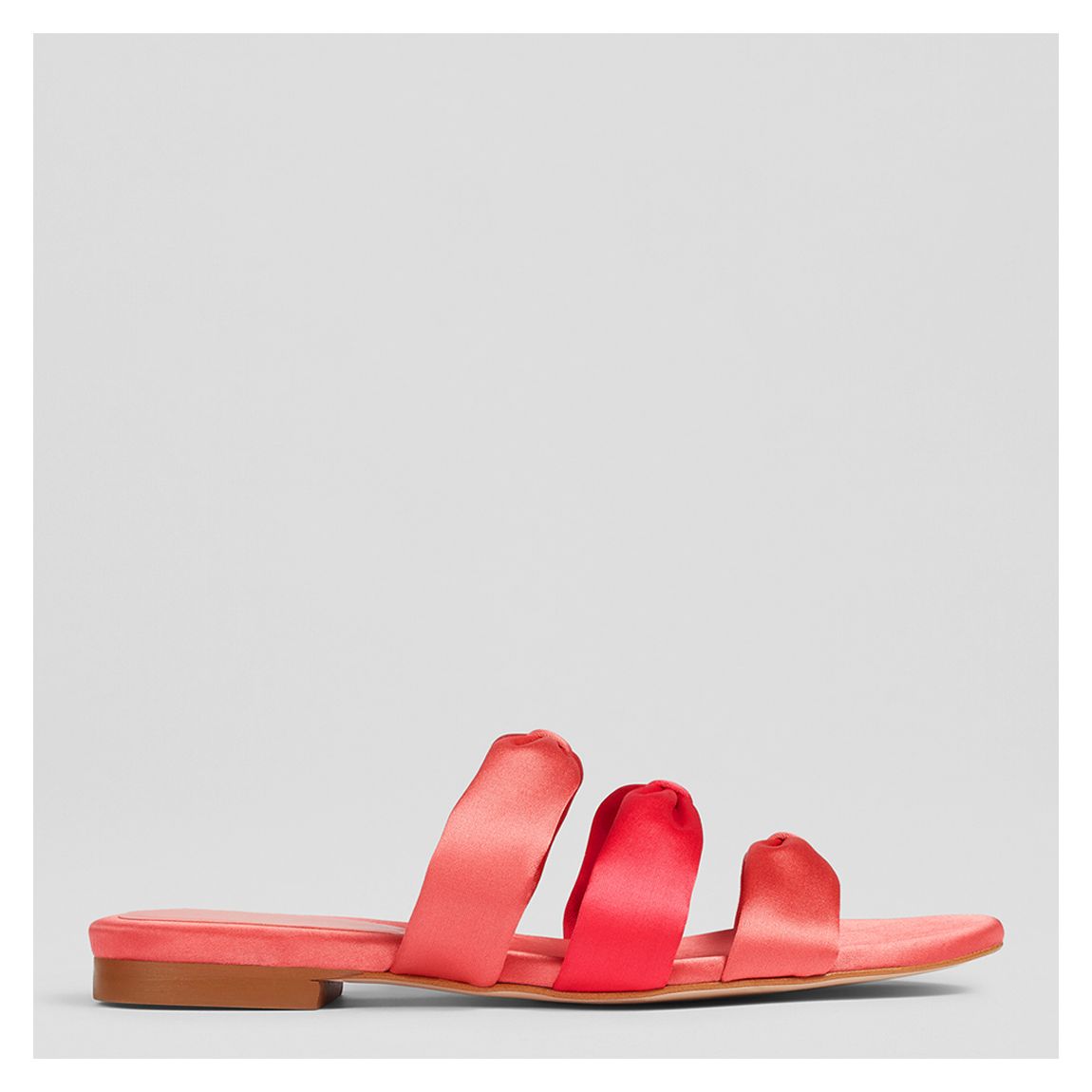 Pink Satin Jayla Flat Sandals main product photo