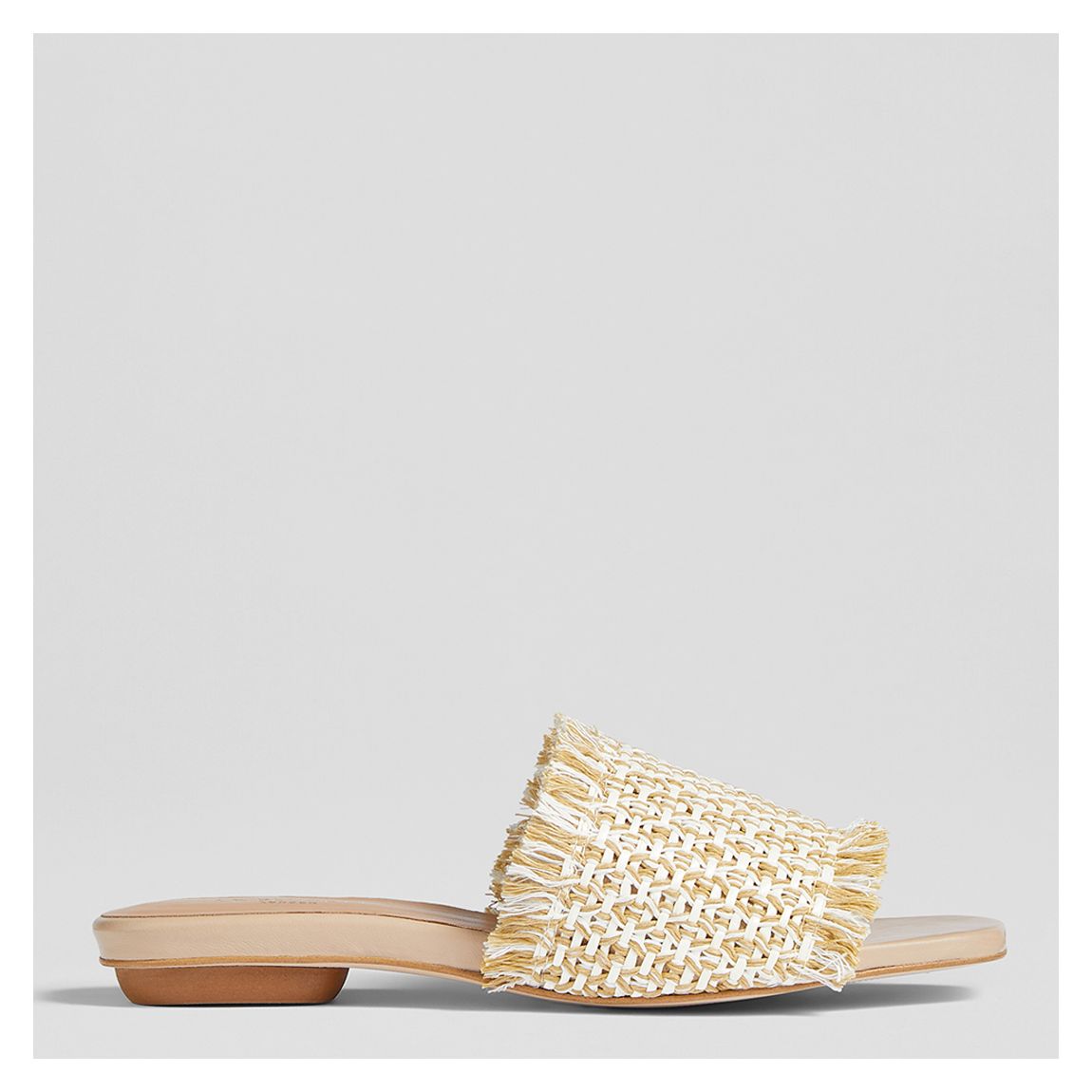 White/Natural Meera Flat Sandals main product photo