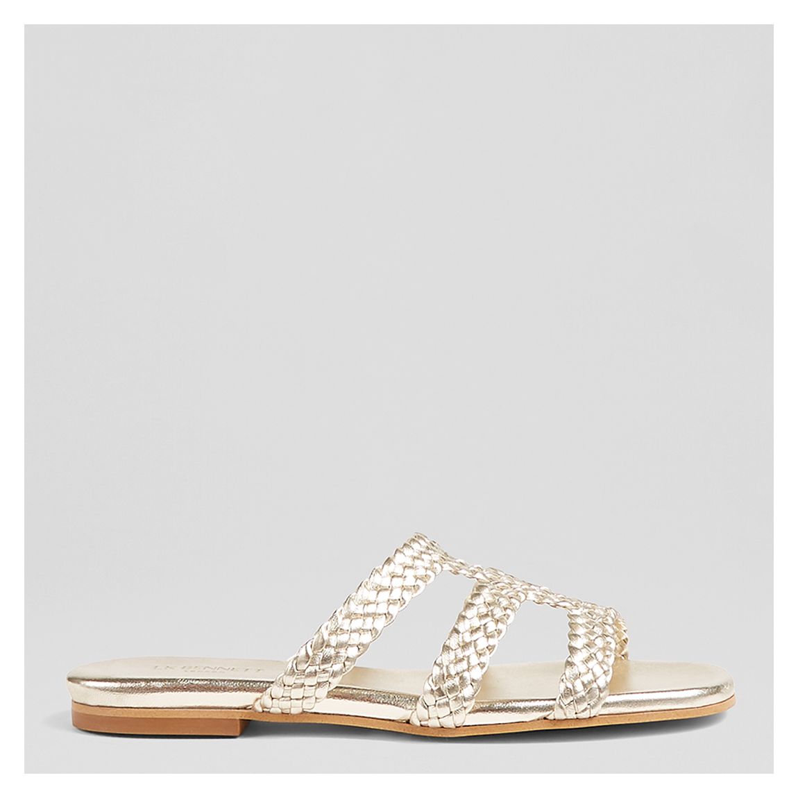 Gold Leather Reena Flat Sandals main product photo