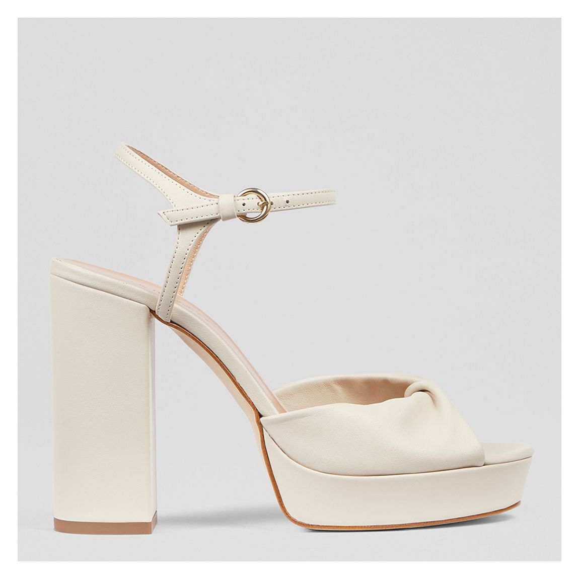 Grey Pearlised Leather Rosa Heeled Sandals main product photo