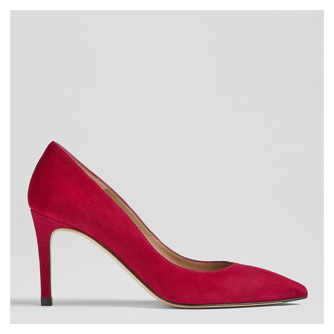 Red Leather Floret Closed Court Heels main product photo