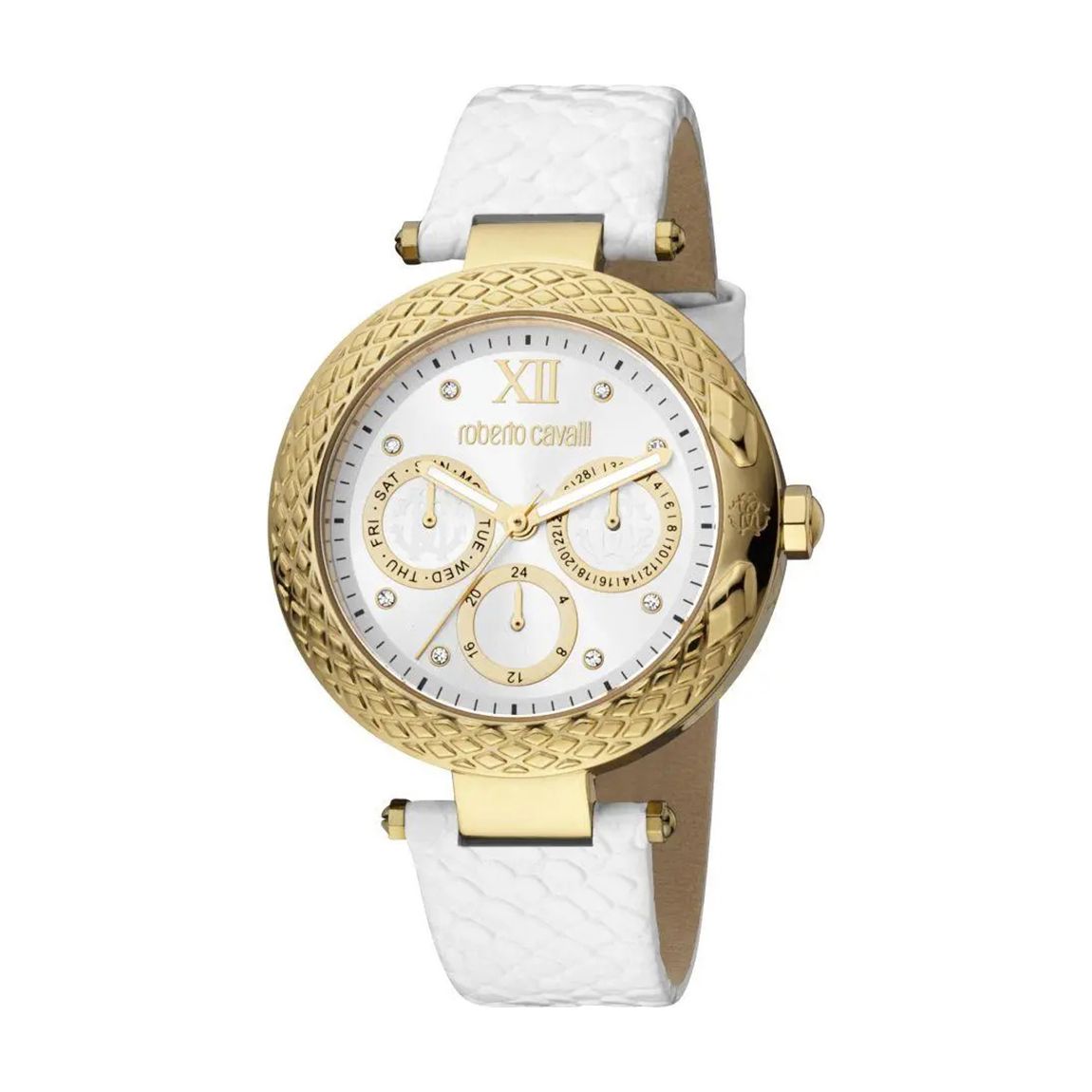 Women's Gold Roberto Cavalli Leather Watch 38mm main product photo