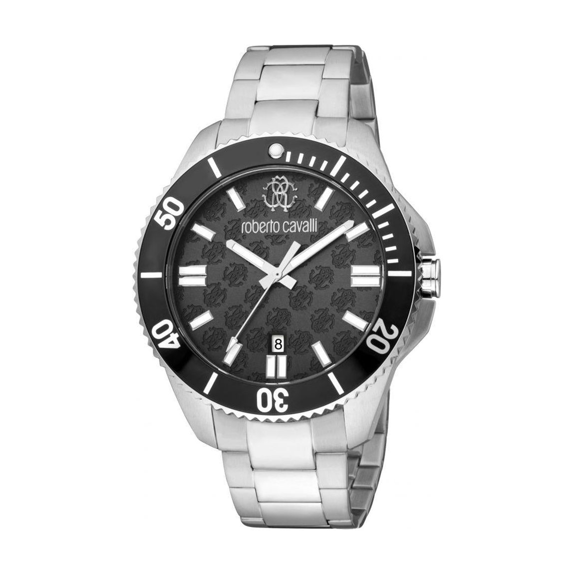 Men's Silver Roberto Cavalli Stainless Steel Watch 44mm main product photo
