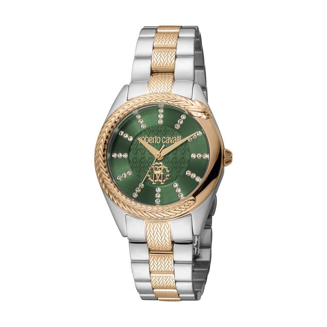 Women's Two Tone Silver & Rose Gold Roberto Cavalli Stainless Steel Watch 32mm main product photo