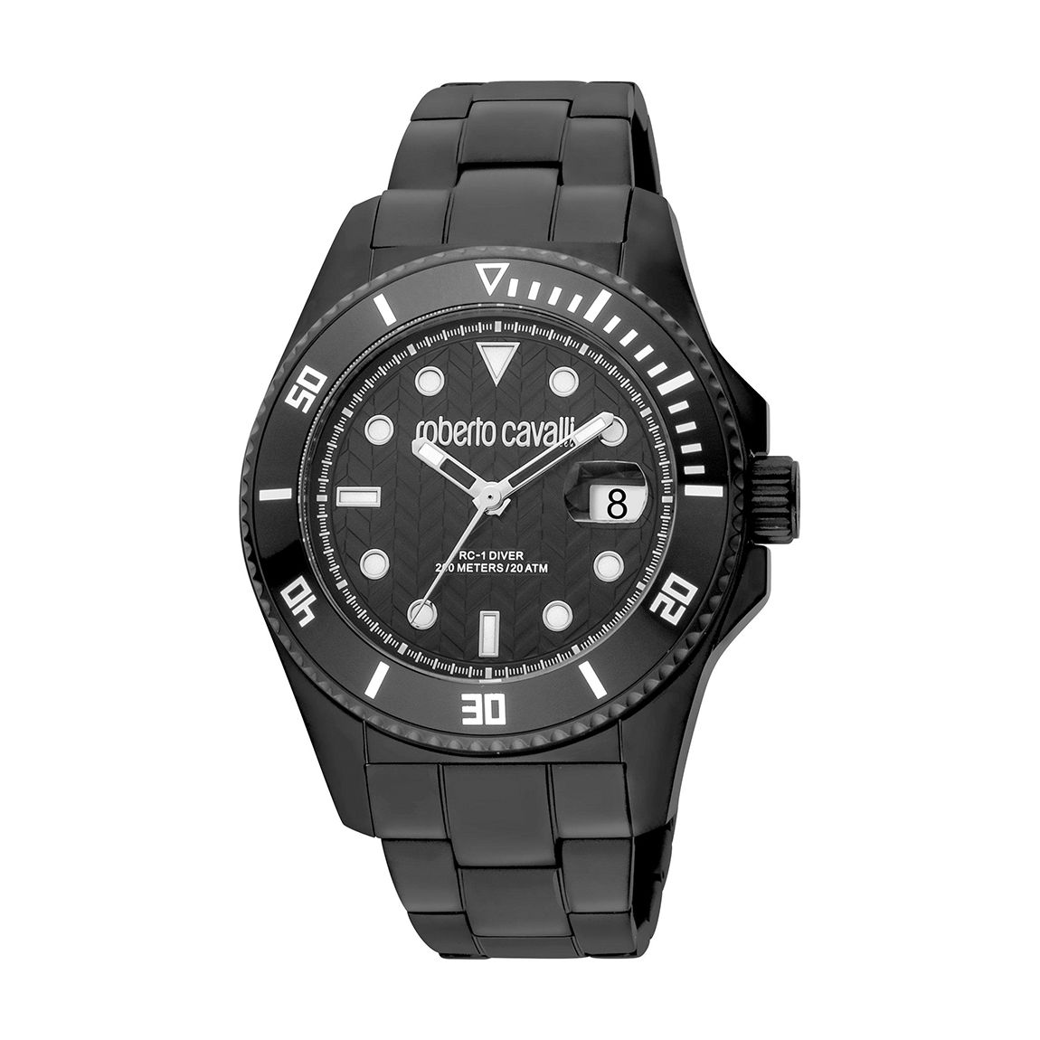 Men's Black Roberto Cavalli Stainless Steel Watch 44mm main product photo