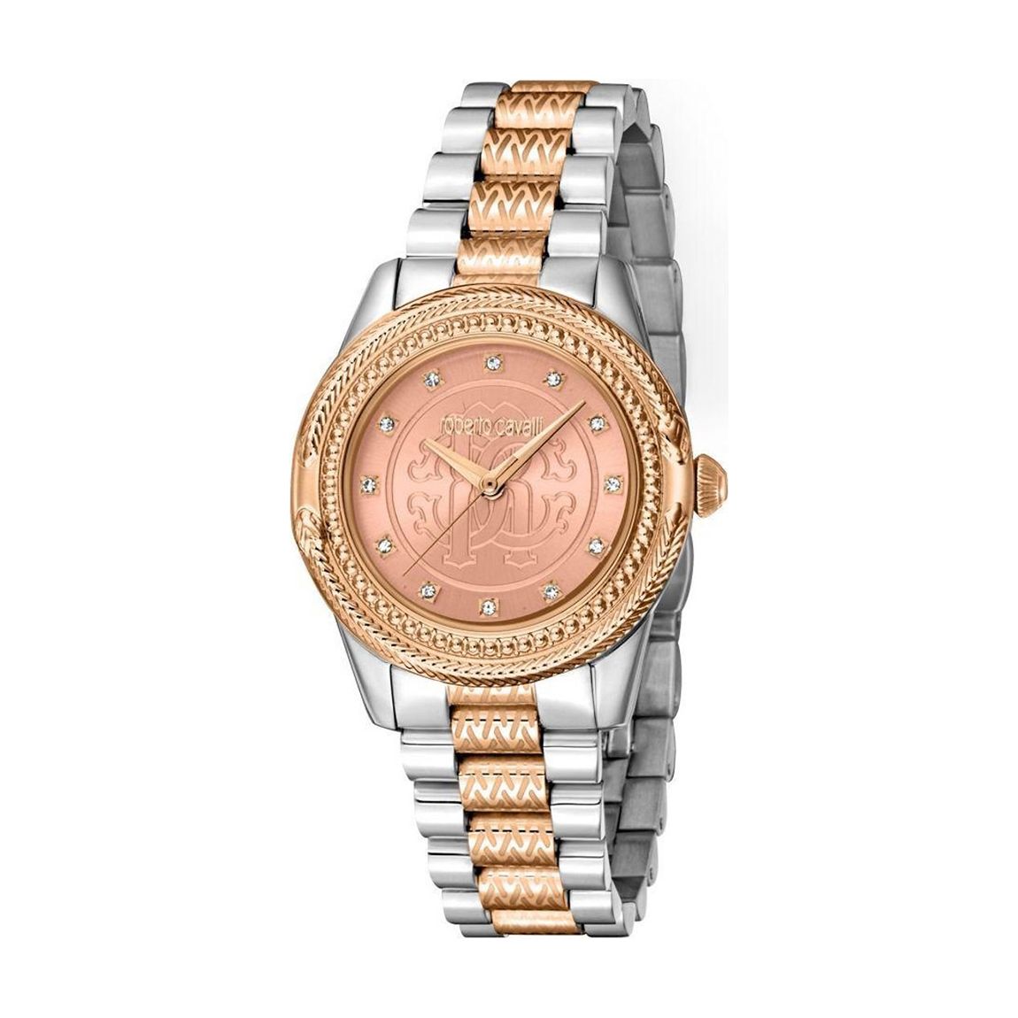 Women's Two Tone Silver & Rose Gold Roberto Cavalli Stainless Steel Watch 32mm main product photo