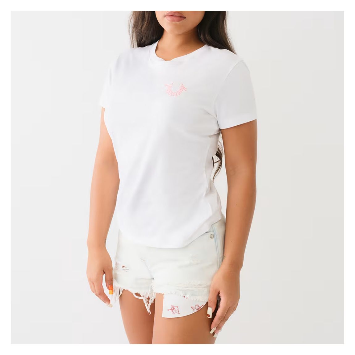 White Embroidered Horseshoe T-Shirt main product photo