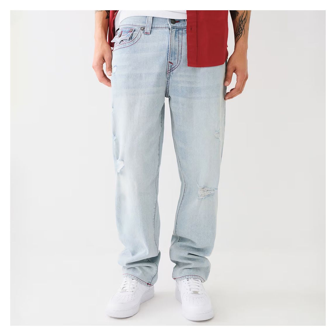 Pale Blue Bobby Baggy Stretch Jeans main product photo