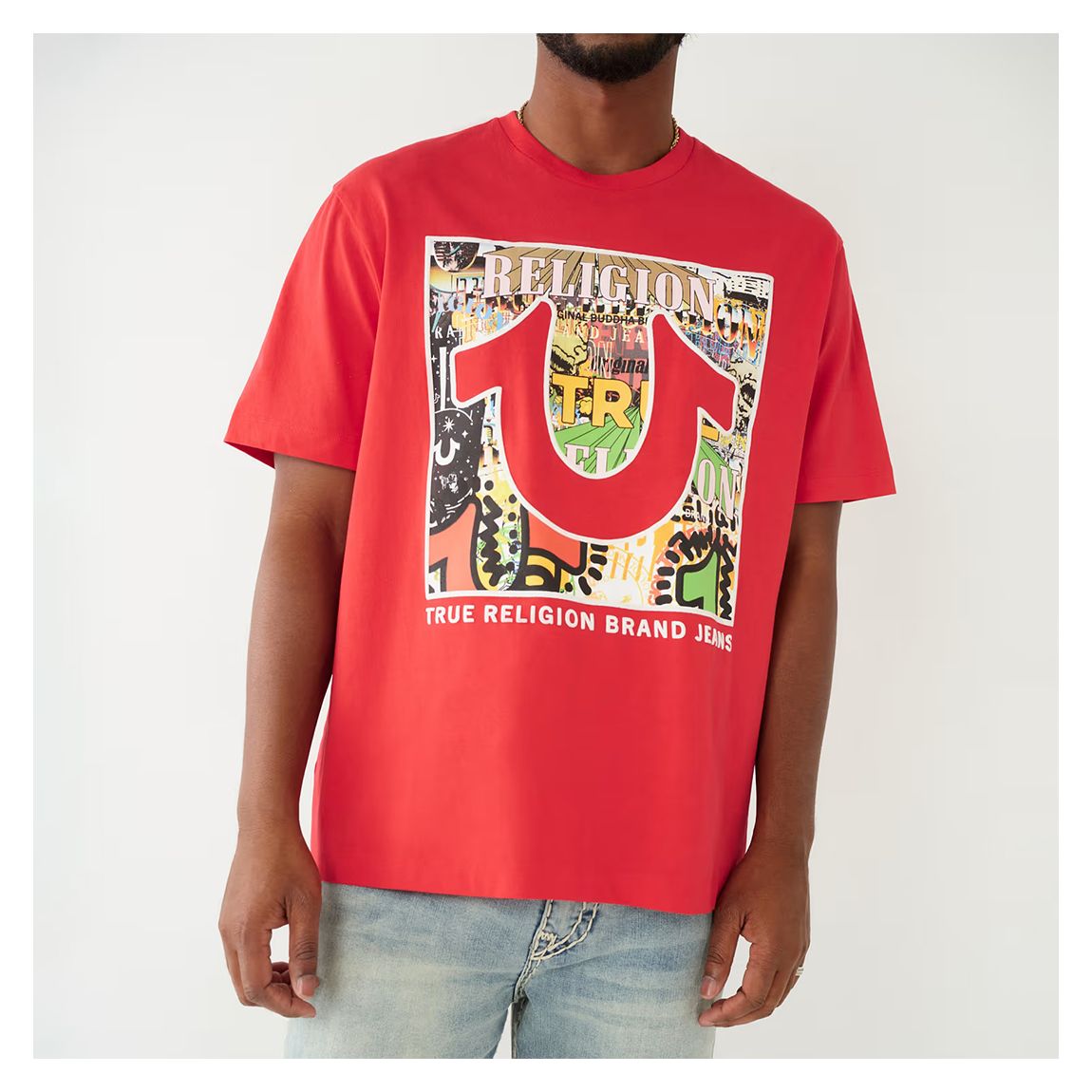 Red Layered Art Cotton T-Shirt main product photo