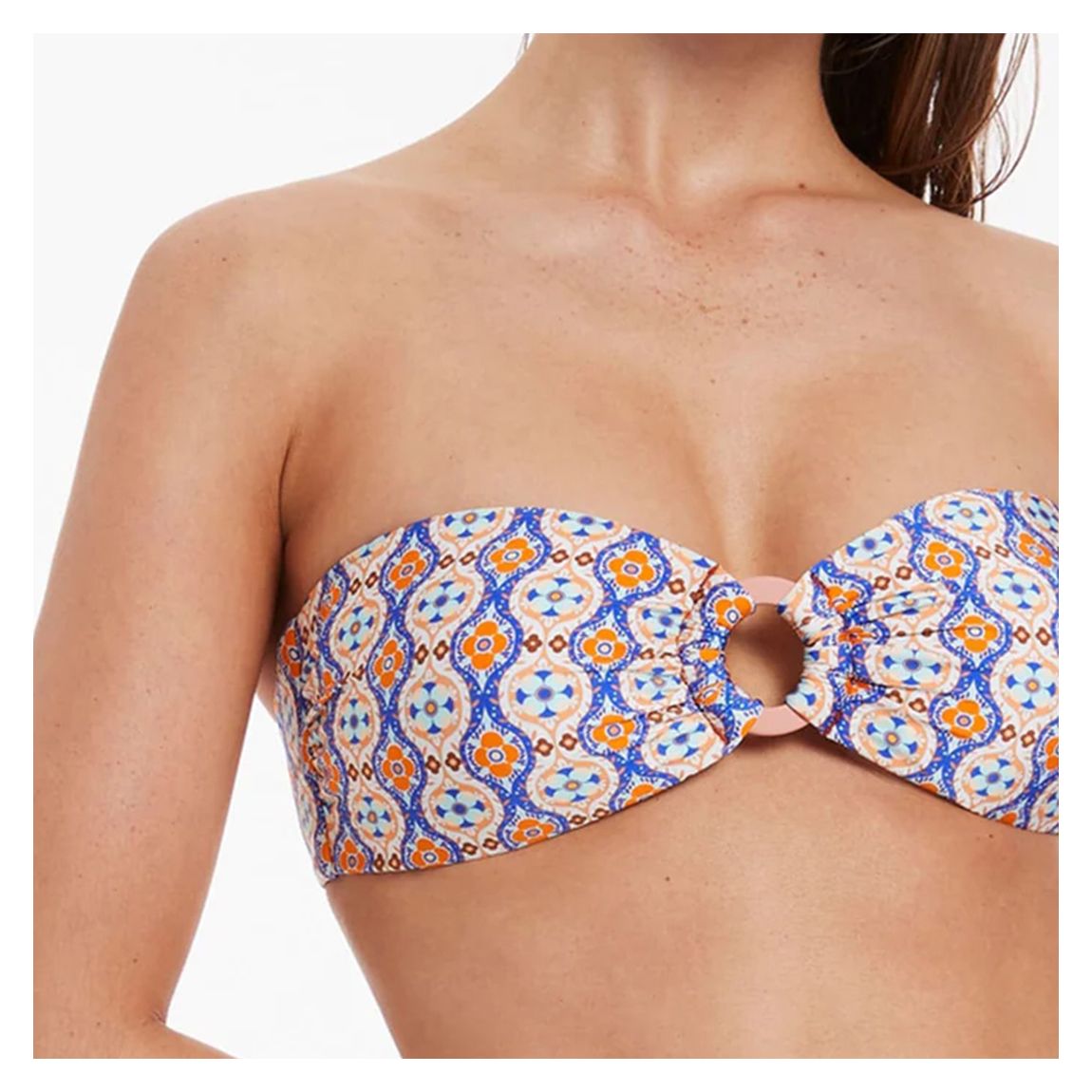 Orange Azura Geo Trim Bandeau Top main product photo