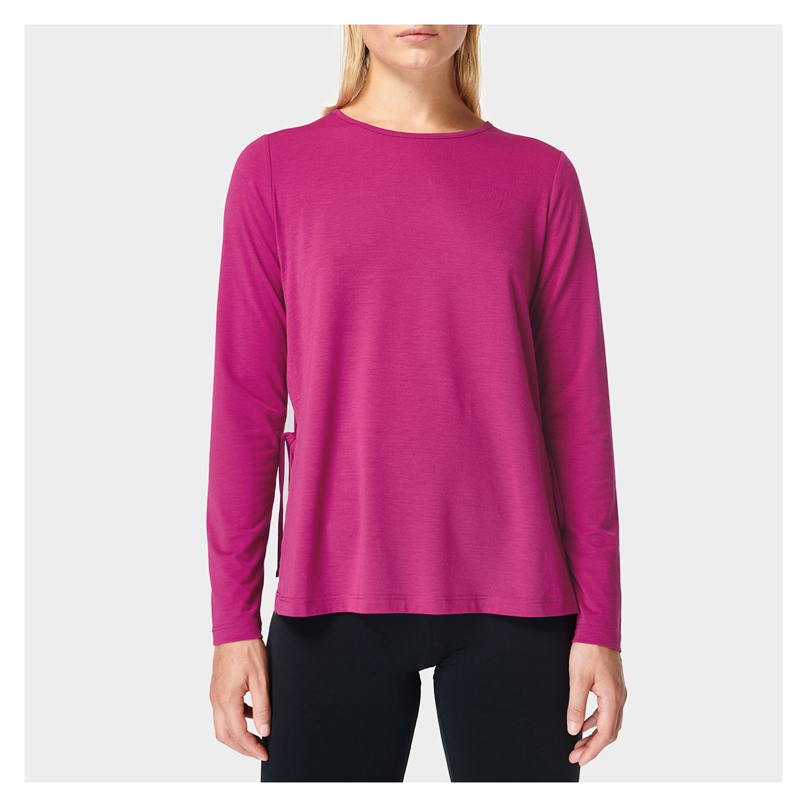 Phlox Pink Tie Side Yoga Long Sleeve Top main product photo