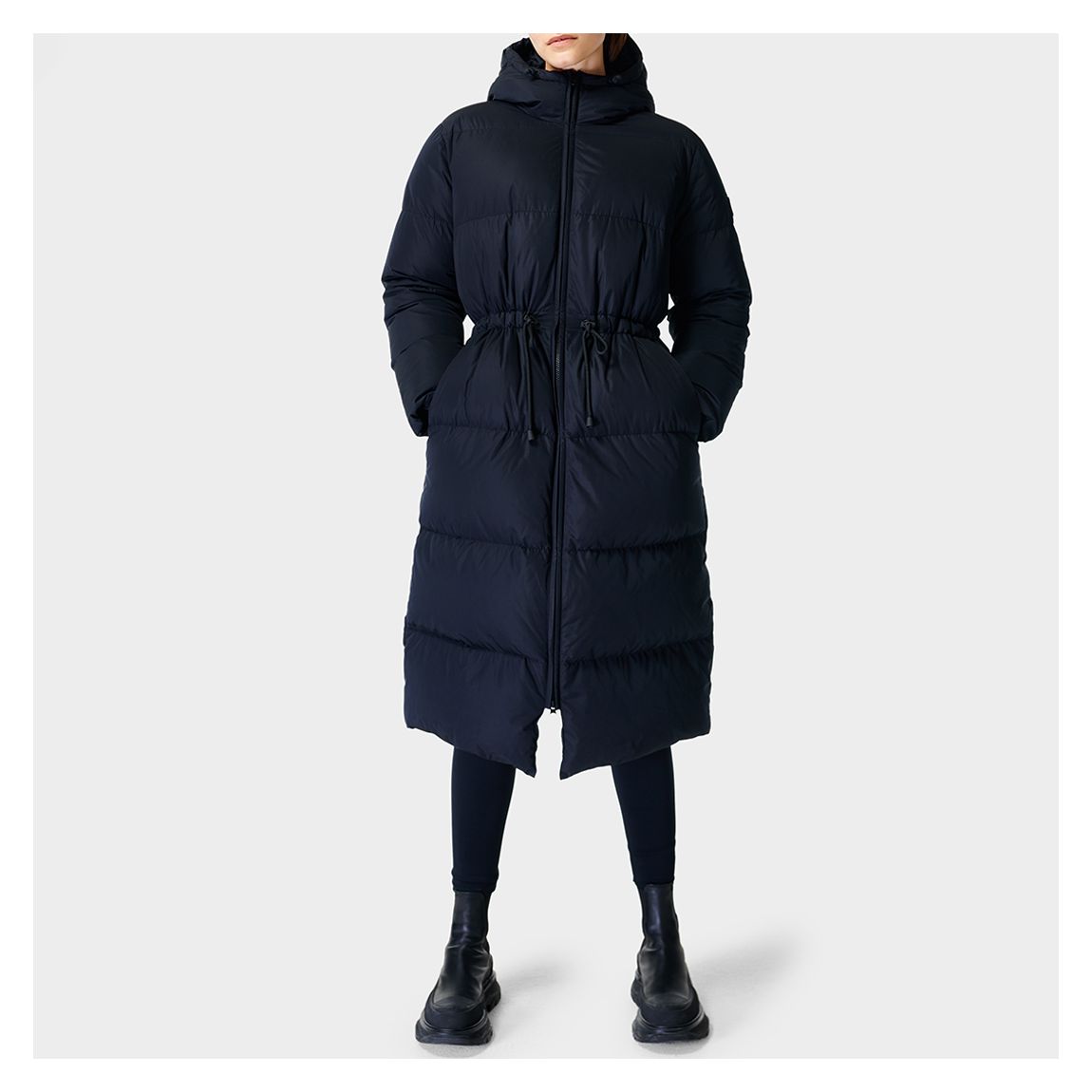 Night Black Alto Longline Puffer Coat main product photo