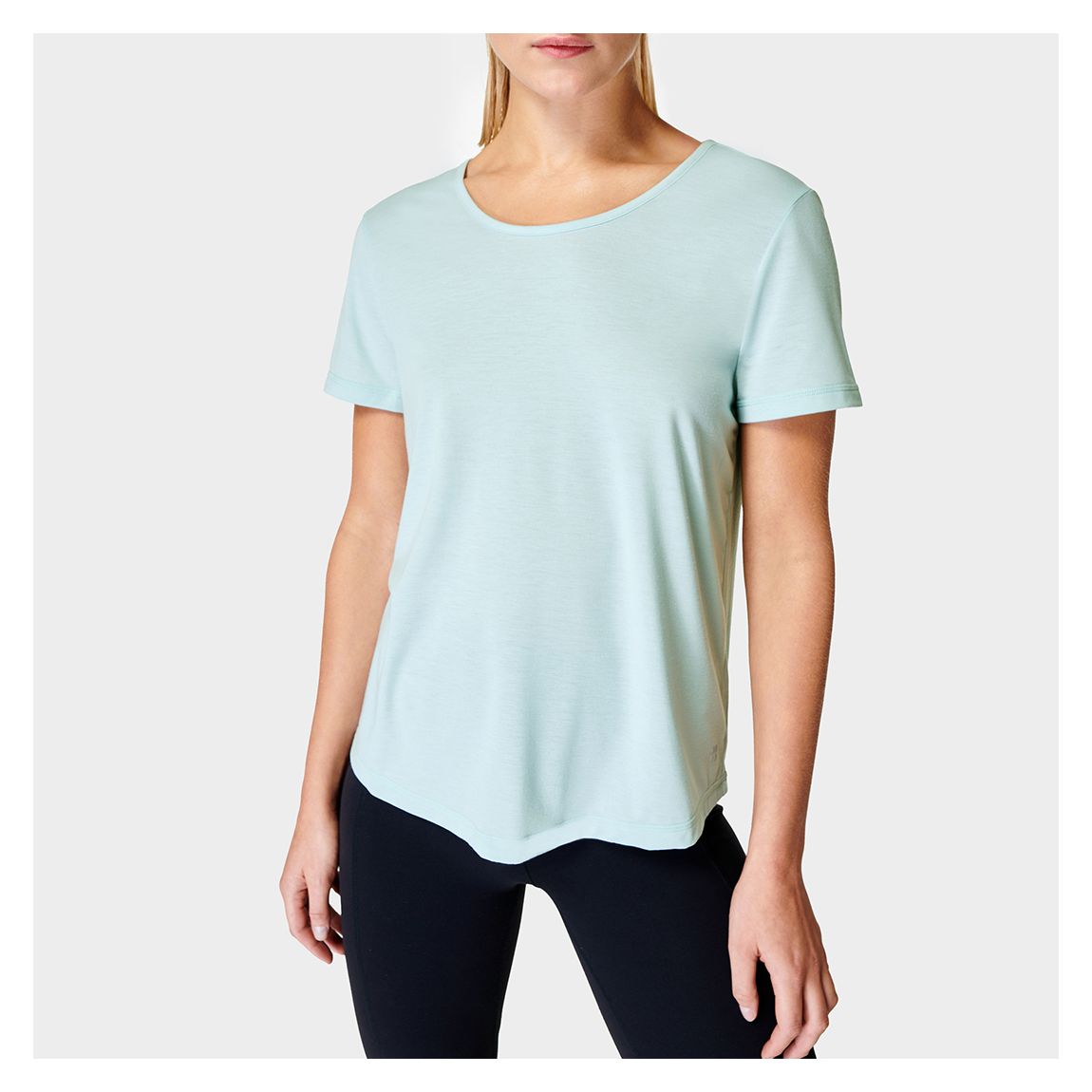 Vista Blue Twist Yoga T-Shirt main product photo