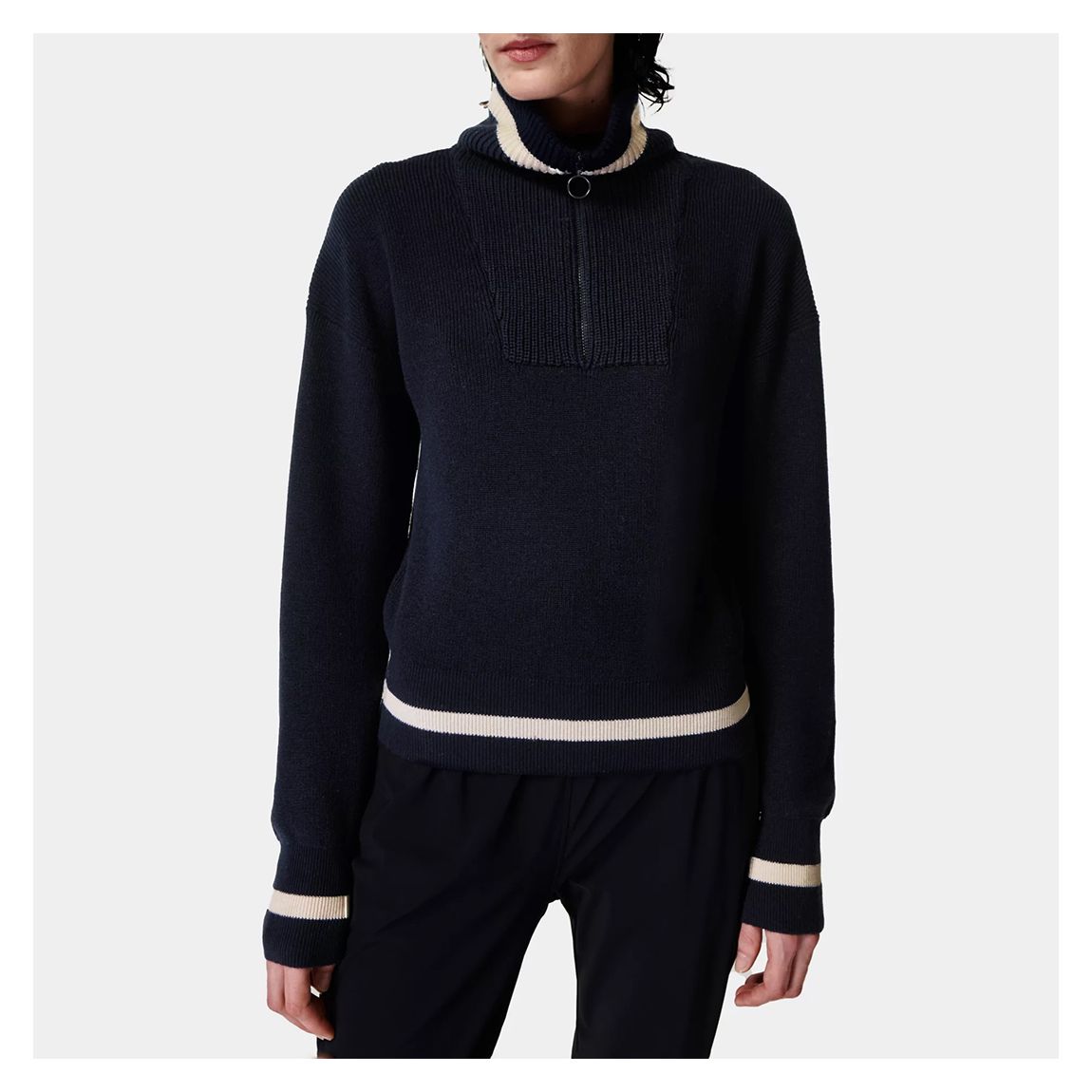 Navy Modern Half Zip Sweater main product photo