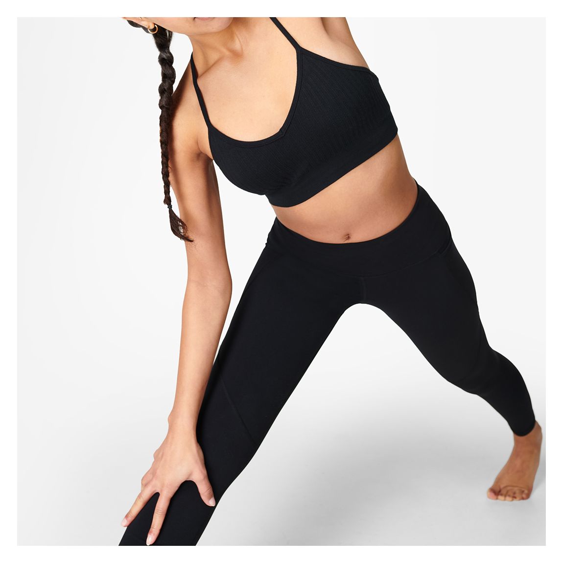 Black Mindful Seamless Yoga Bra main product photo