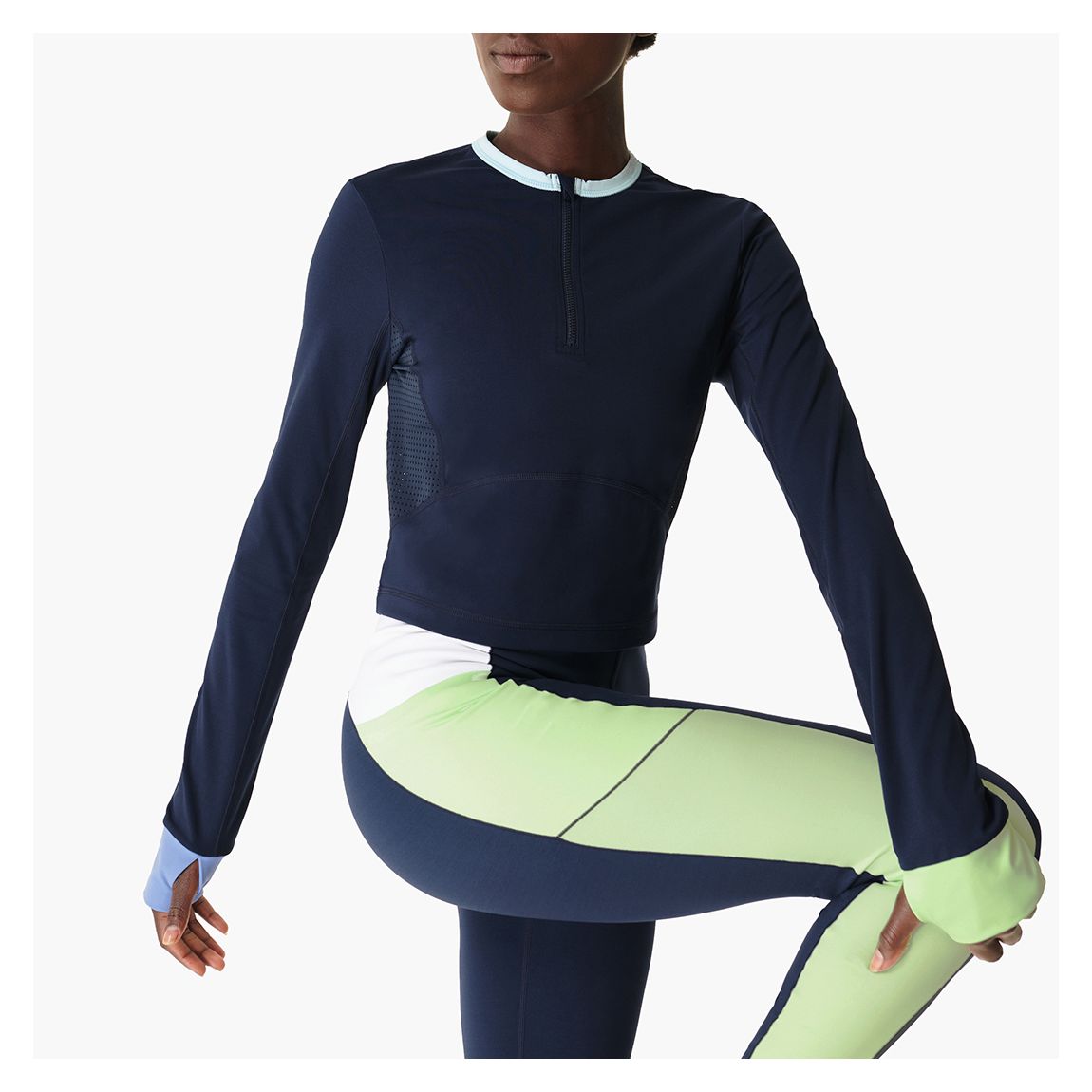 Navy Power Half Zip Workout Top main product photo