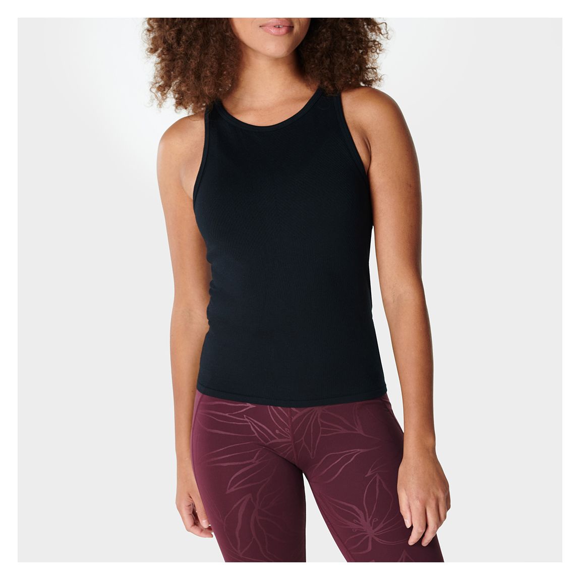 Black Mindful Seamless High Neck Yoga Tank Top main product photo