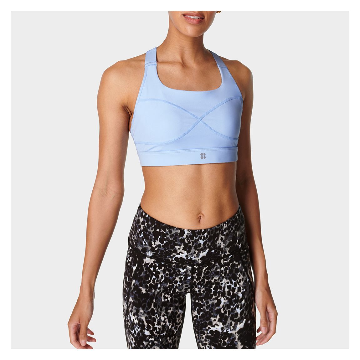 Breeze Blue Power Medium Impact Sports Bra main product photo