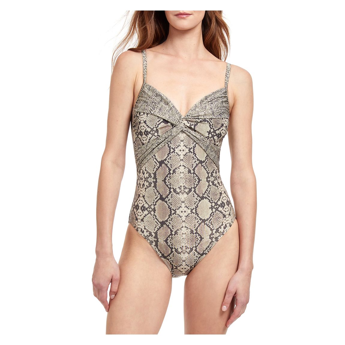 Multi Python Shaped Surplice One Piece Swimsuit main product photo