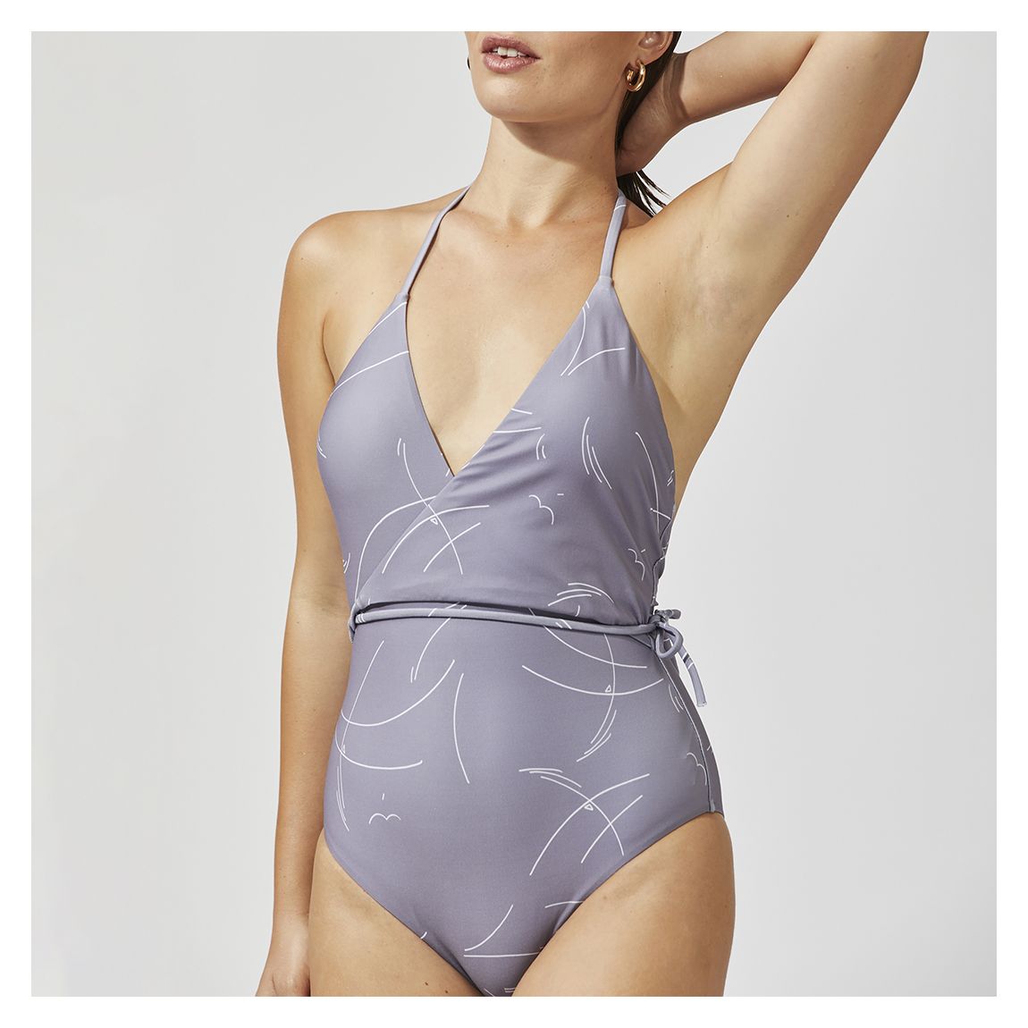 Purple Harmony Surplice Halter One Piece Swimsuit main product photo