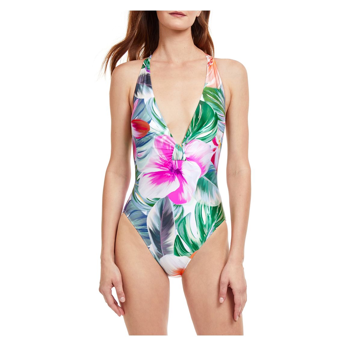 Multi Bora Bora Deep Plunge Halter One Piece Swimsuit main product photo