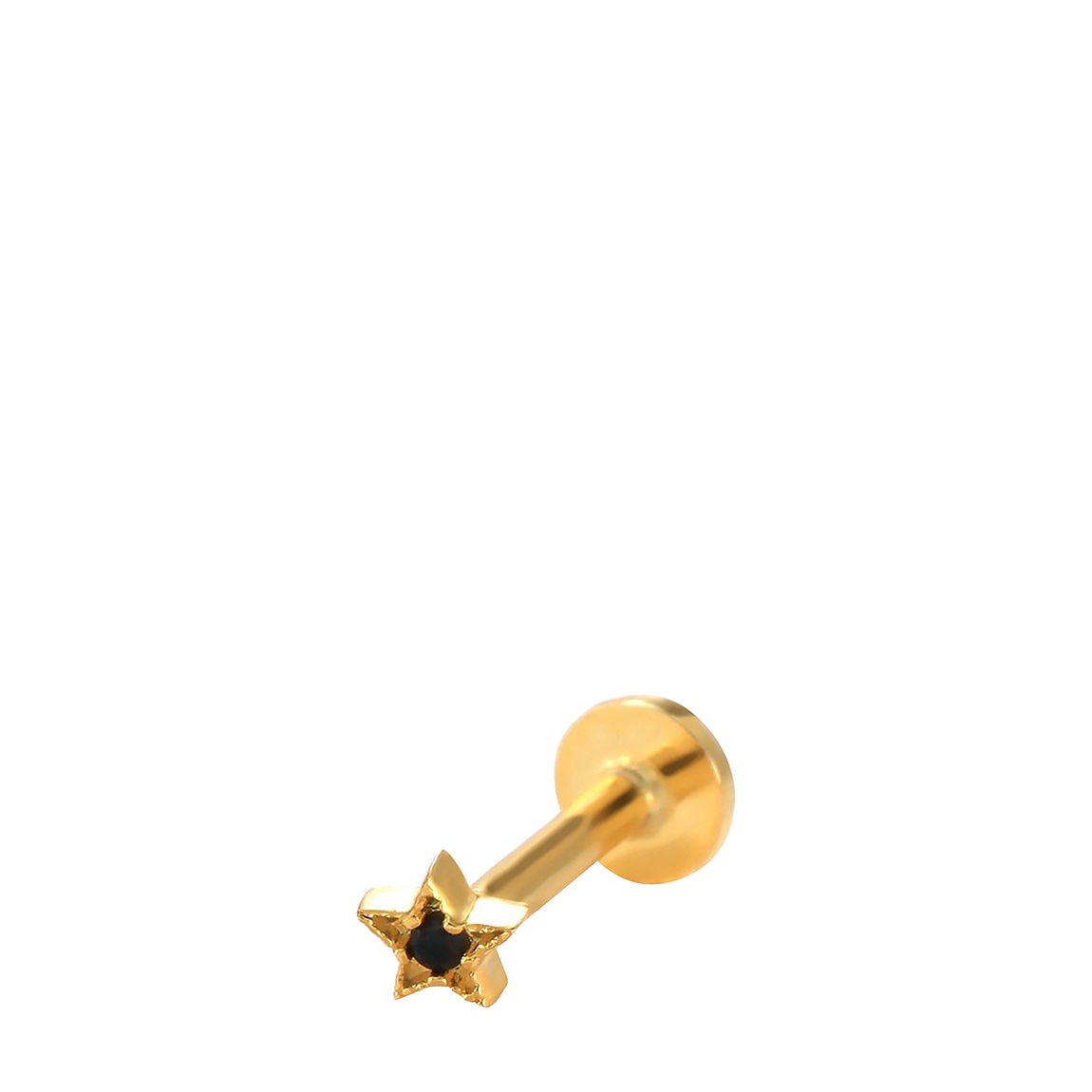 Gold/ Black Star Stud Earring main product photo