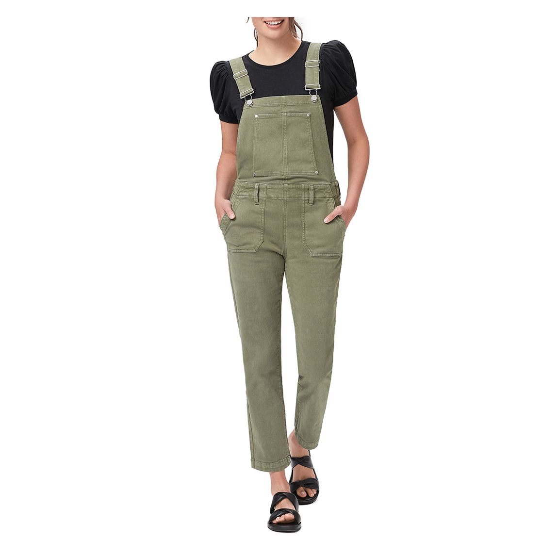 Khaki Mayslie Straight Leg Overalls main product photo