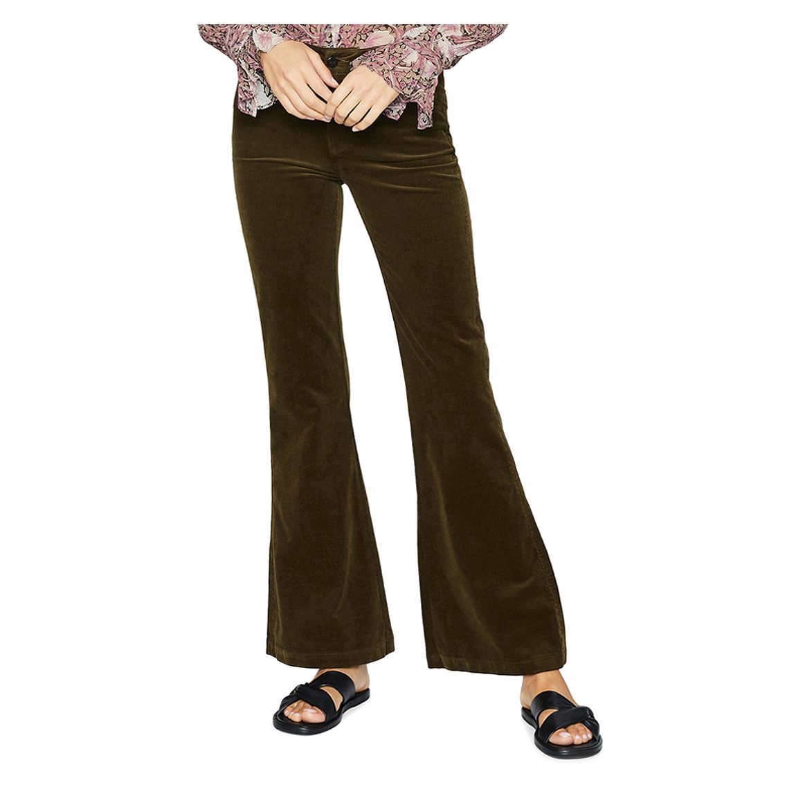 Chocolate Corduroy Genevieve Flare Trousers main product photo