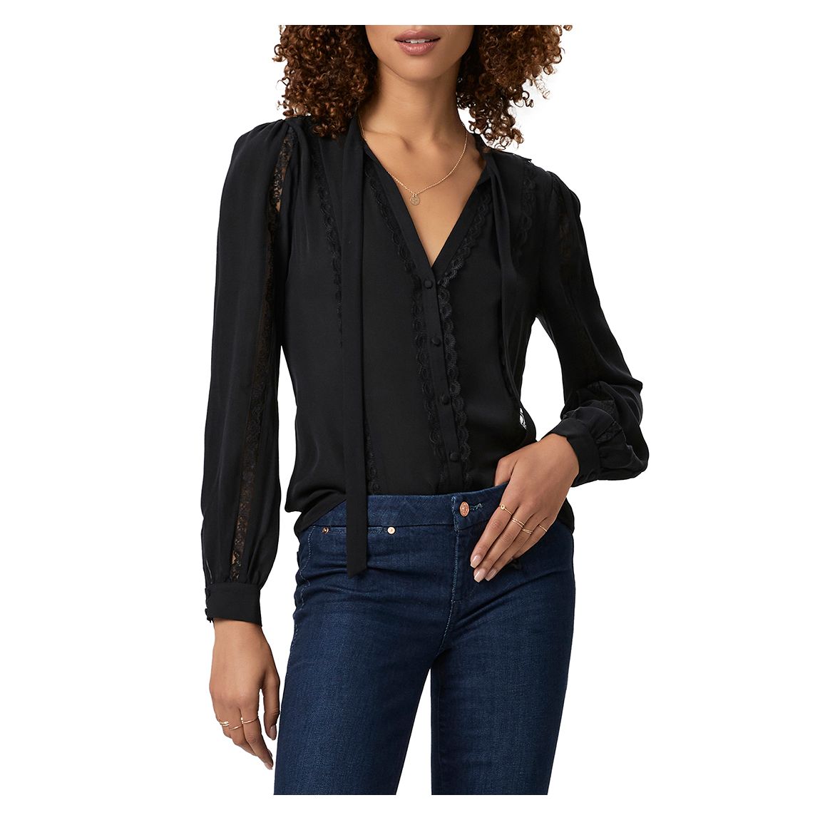 Black Silk Gardena Blouse main product photo
