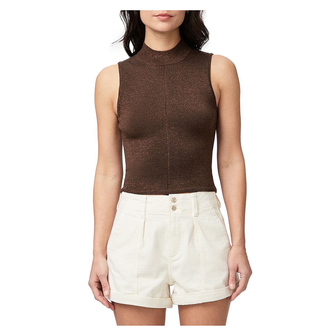 Brown Lurex Eliza Tank Top main product photo