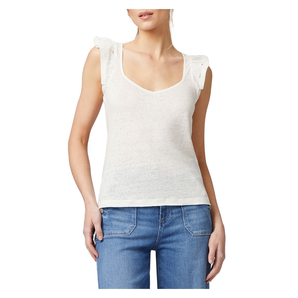 White Linen Giulia Vest Top main product photo