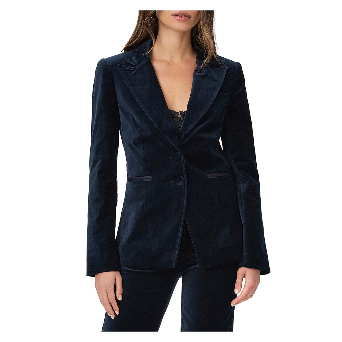 Navy Velvet Chelsee Blazer main product photo