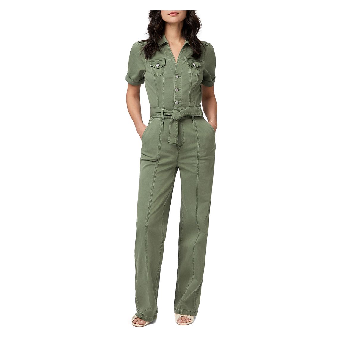 Khaki Brooklyn Wide Leg Jumpsuit main product photo