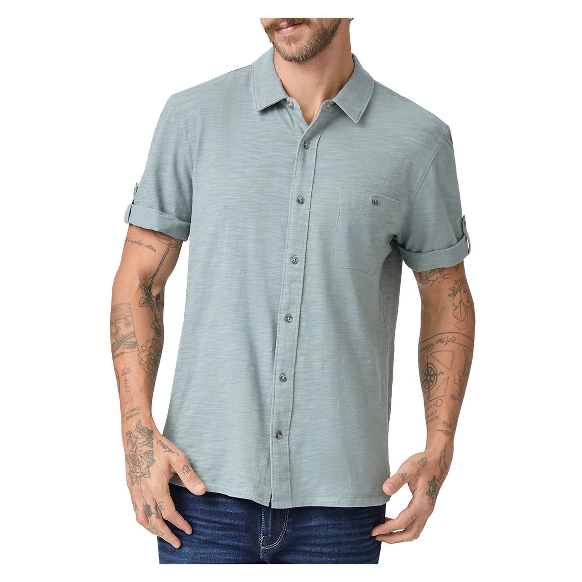 Blue Cotton Brayden Short Sleeve Shirt main product photo