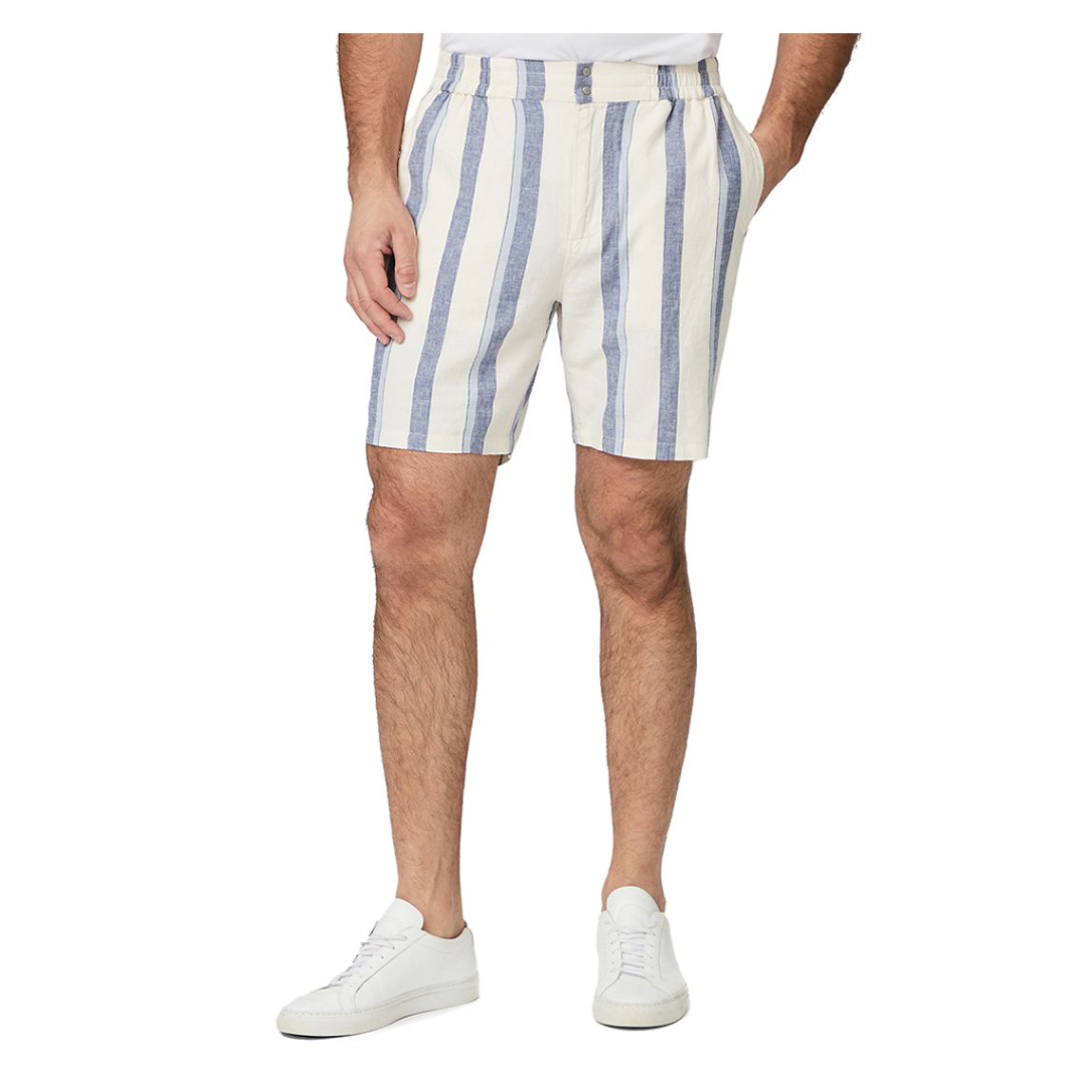 Blue Stripe Linen Blend Gatlin Short main product photo