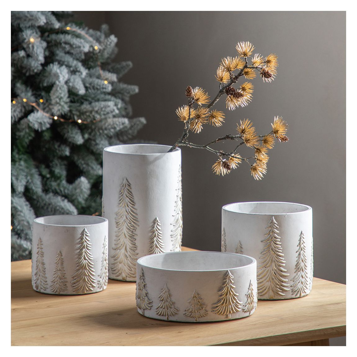 Forest Vase White & Gold 16x27cm main product photo