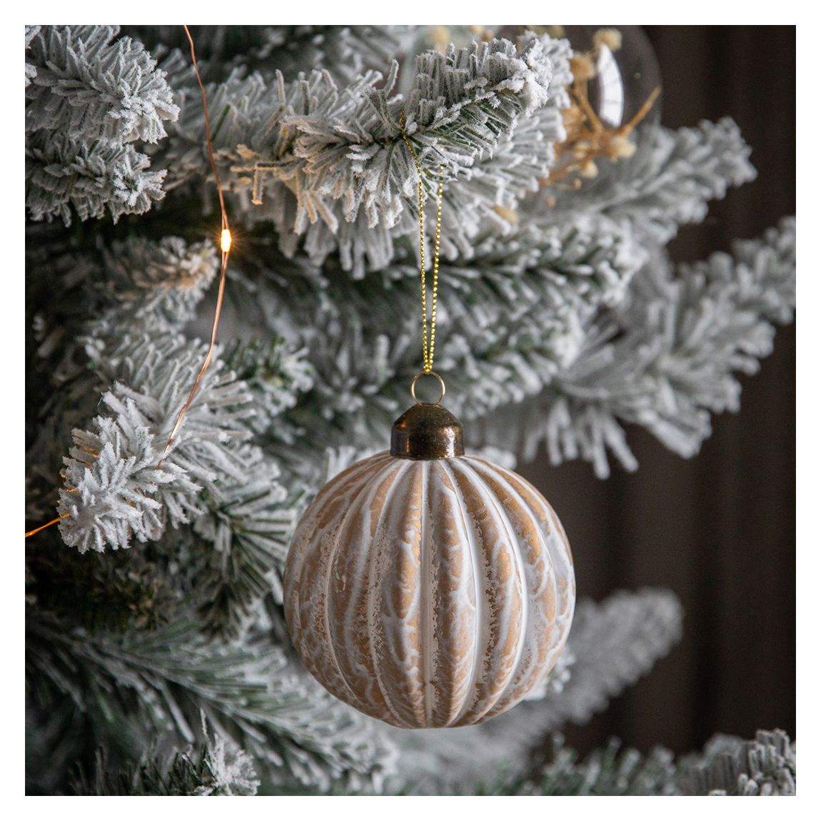Set Of 6 Jako Baubles, Marbled Bronze main product photo