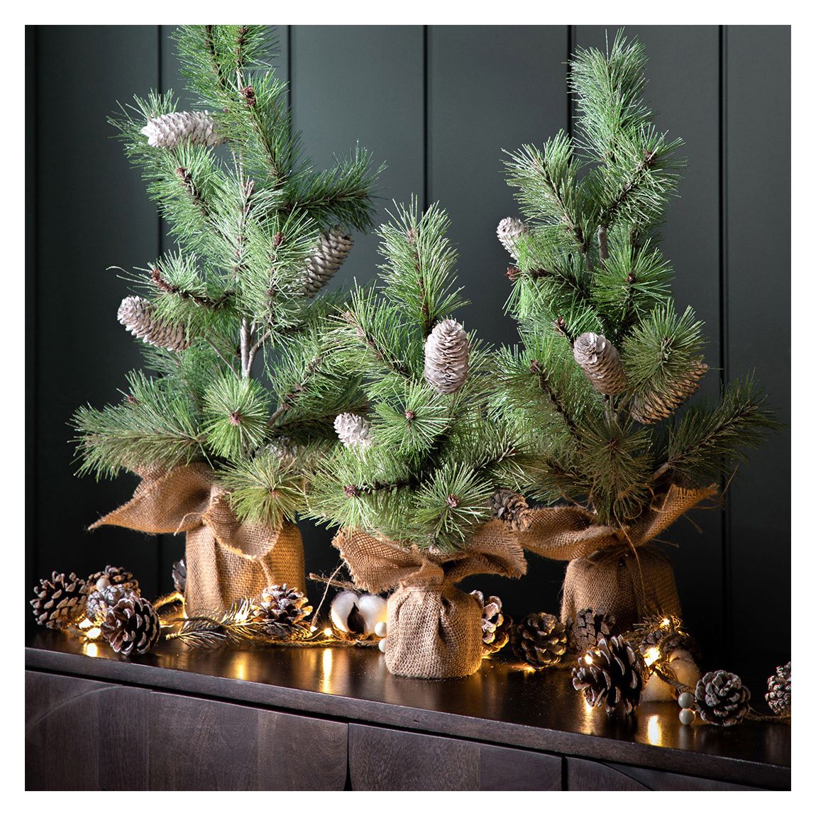 Mixed Cone & Cotton LED Garland, 183cm main product photo