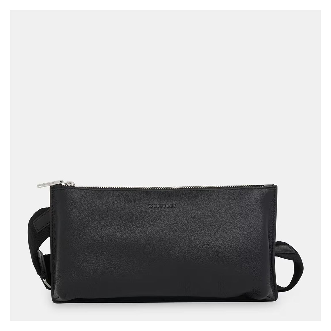 Black Kai Double Pouch Crossbody Leather Bag main product photo
