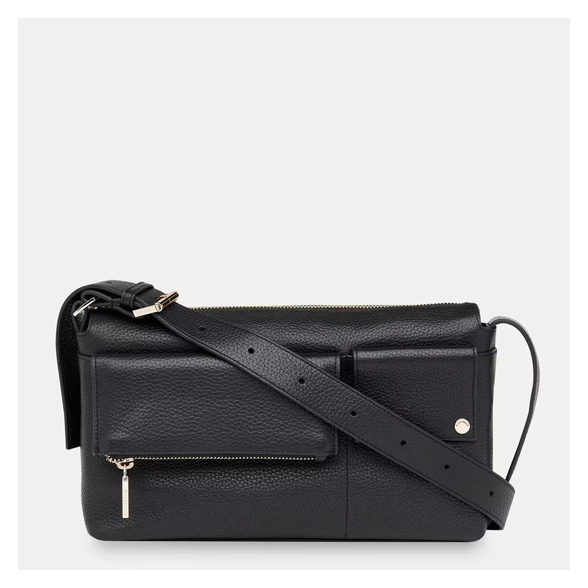 Black Tilda Pocket Detail Leather Bag main product photo
