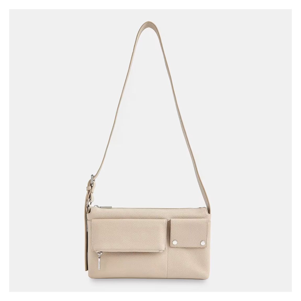 Taupe Tilda Pocket Detail Leather Bag main product photo