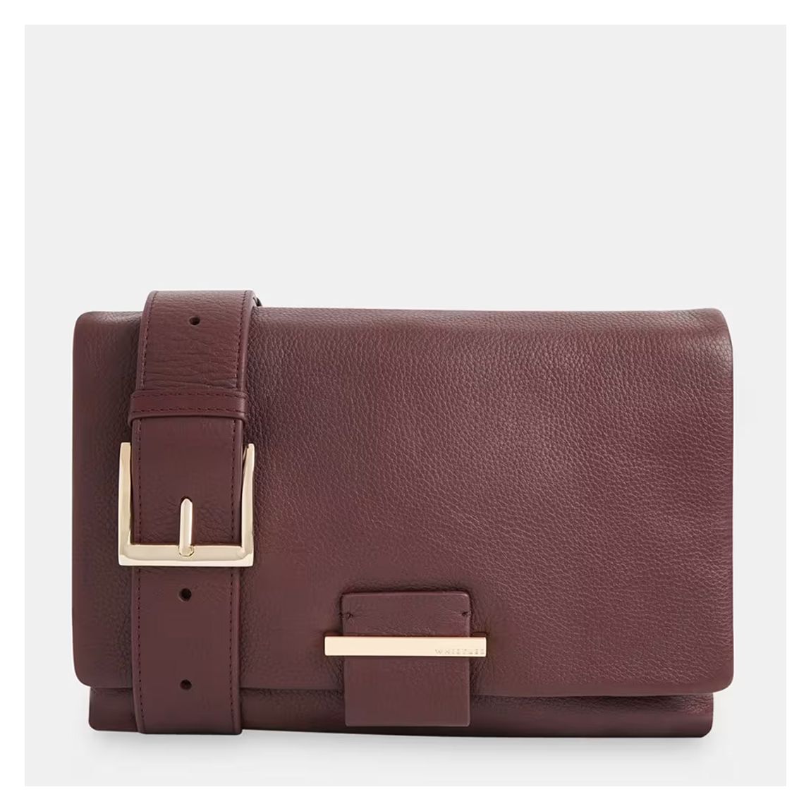 Burgundy Teo Crossbody Leather Bag main product photo